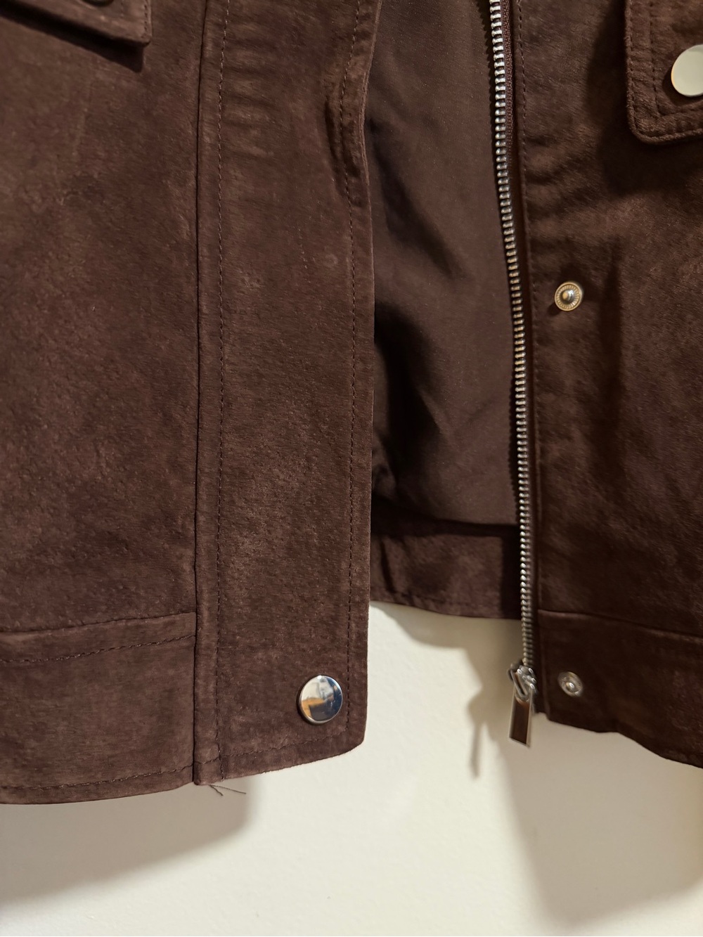 Zara Real Suede Leather Pocket Bomber Jacket XL - New with tag - Picture 12 of 16